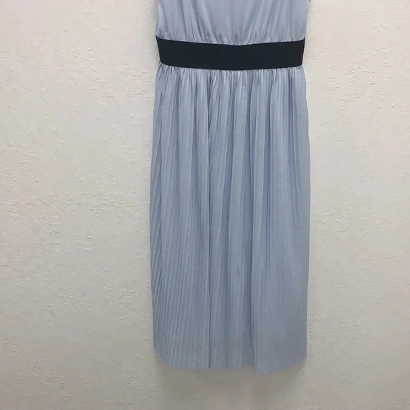 Zara Trafaluc Blue Pleated Midi Dress size Medium - Picture 4 of 7